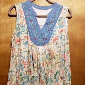 Colorful Floral Country Type Tank Top